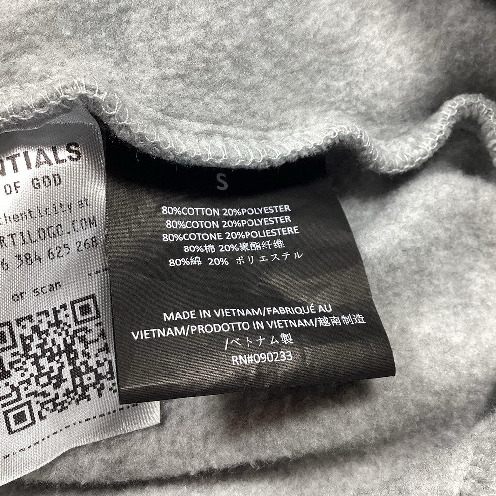 Mens Essentials Fear of God heavyweight hooded sweatshirt small Gray/Black - Picture 7 of 10